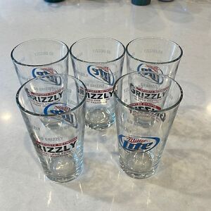 Montana grizzly football miller lite drinking glasses set of 5. Go griz!!!!!!